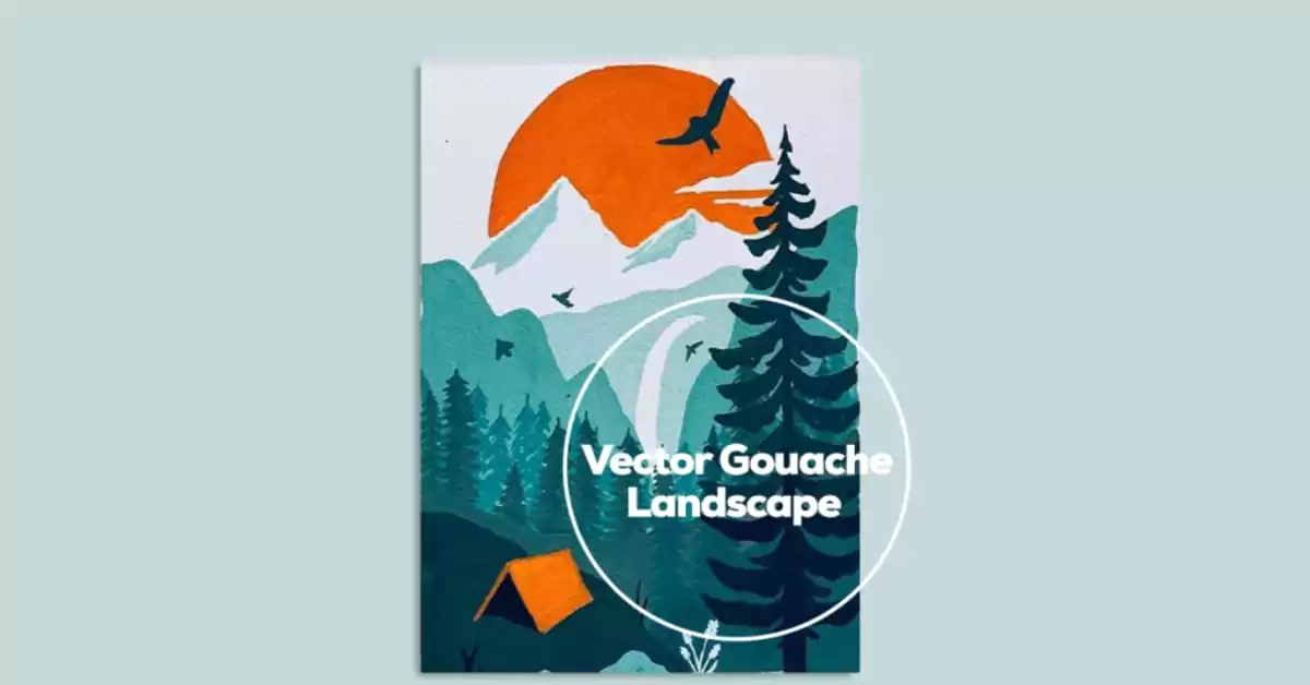 Vector Gouache landscape