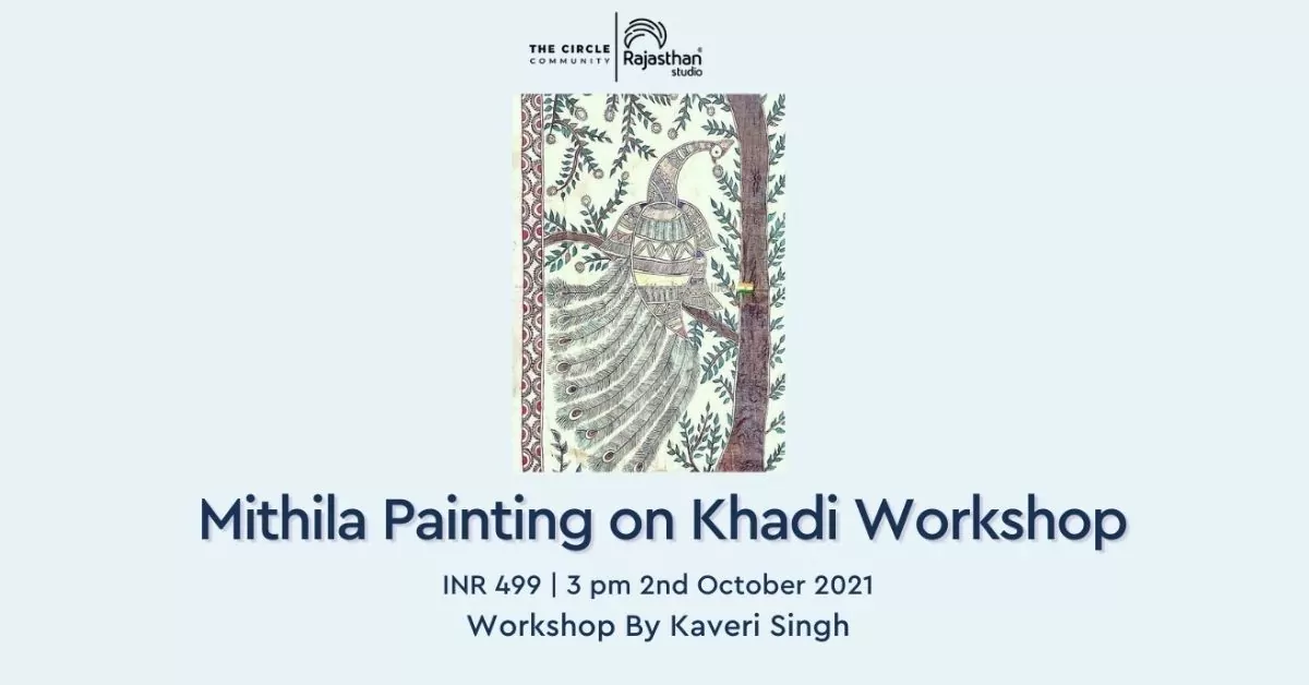 Mithila Painting on khadi Kaveri Singh