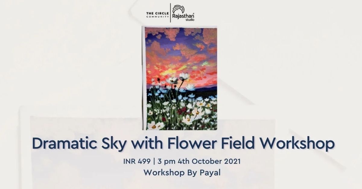 Dramatic Sky with Flower Field by Payal