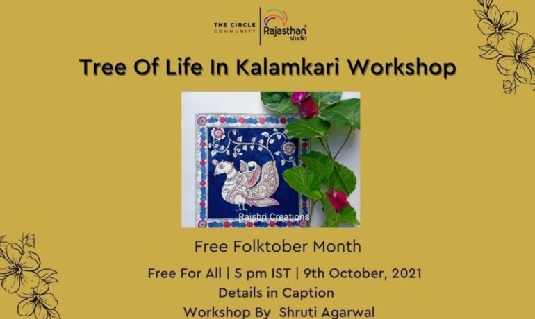 Tree of life in kalamkari workshop with Shruti Agarwal