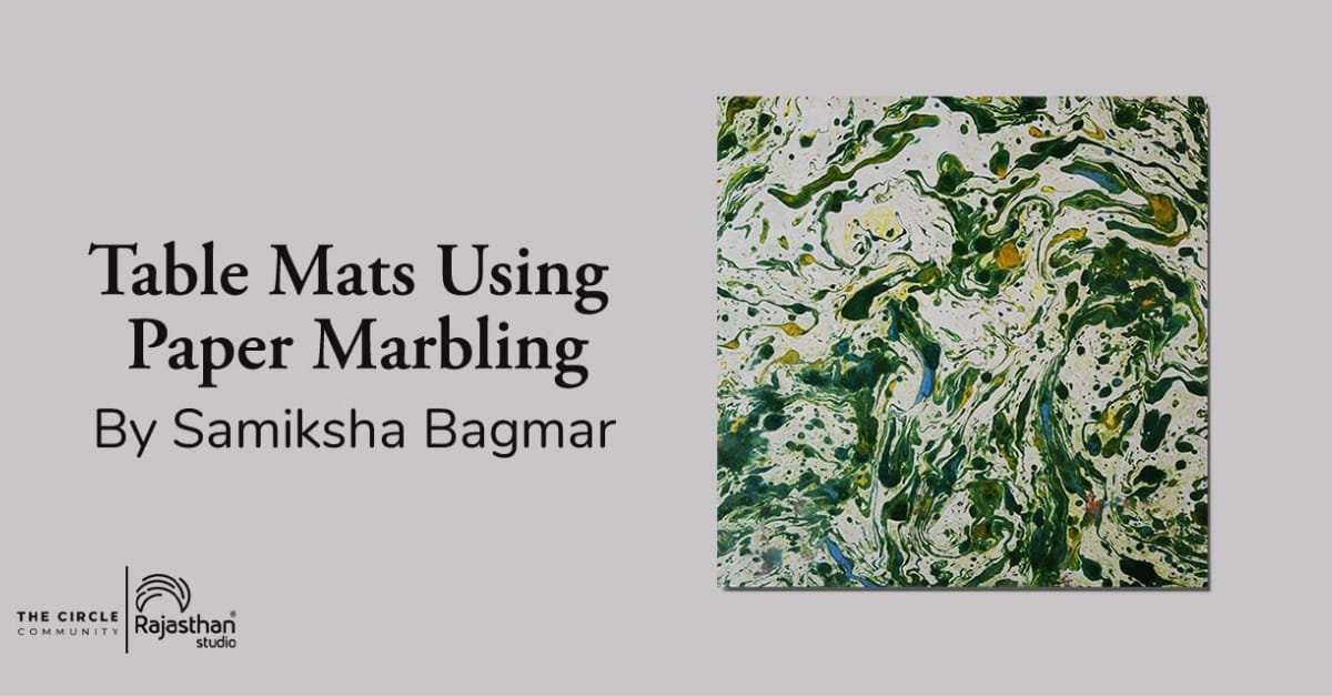 Table Mats Using Paper Marbling