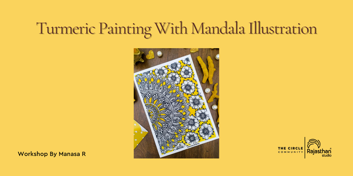 Turmeric Painting With Mandala Illustrations
