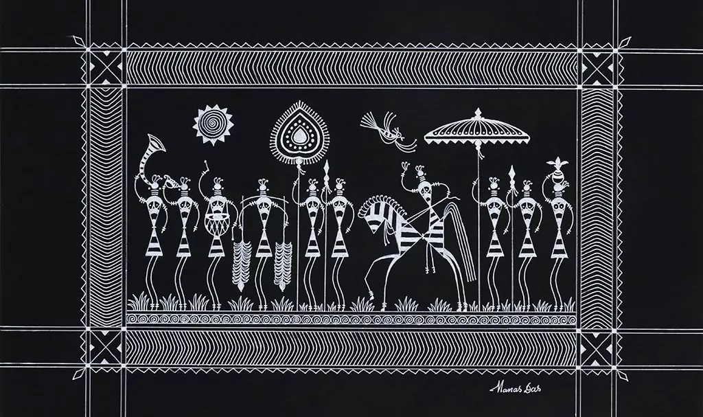 Tribal Art A Dancing Couple Wall Hanging, Size: 15 X 25 Inch at Rs 1400 in  Nagpur