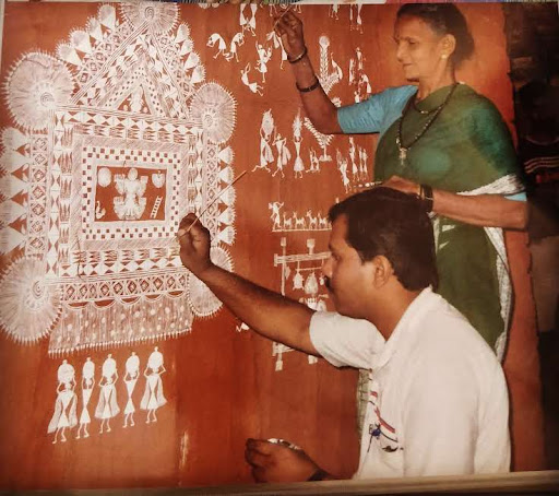 Painting Of Warli Art In Water Colours Size 223 - GranNino-saigonsouth.com.vn