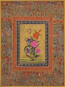 Rajasthani Miniature painting flowers