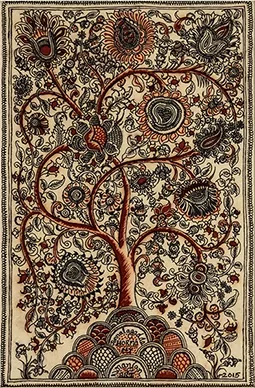 Tree of Life by Niranjan J. Kalamkari art style. An example of folk art style.