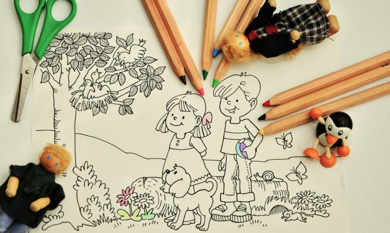 A hand drawn sketch by a kid. Engaging kids in creative play.