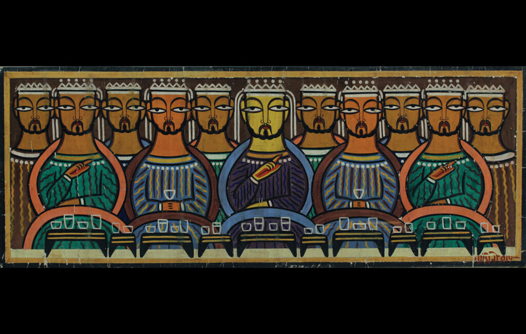 The Last Supper by Jamini Roy, who was greatly influenced by the Kalighat School. 
