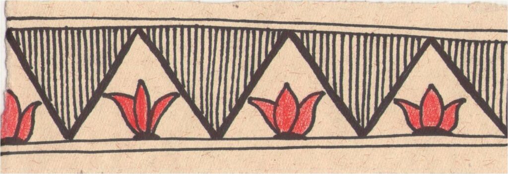 Lotus is a common motif in madhuabni border designs.