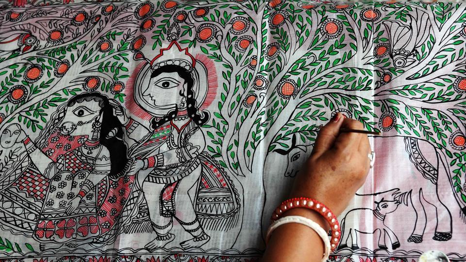 Sun Madhubani Painting by Kalaviti Arts | madhubani Paintings | Cloth  Traditional Art