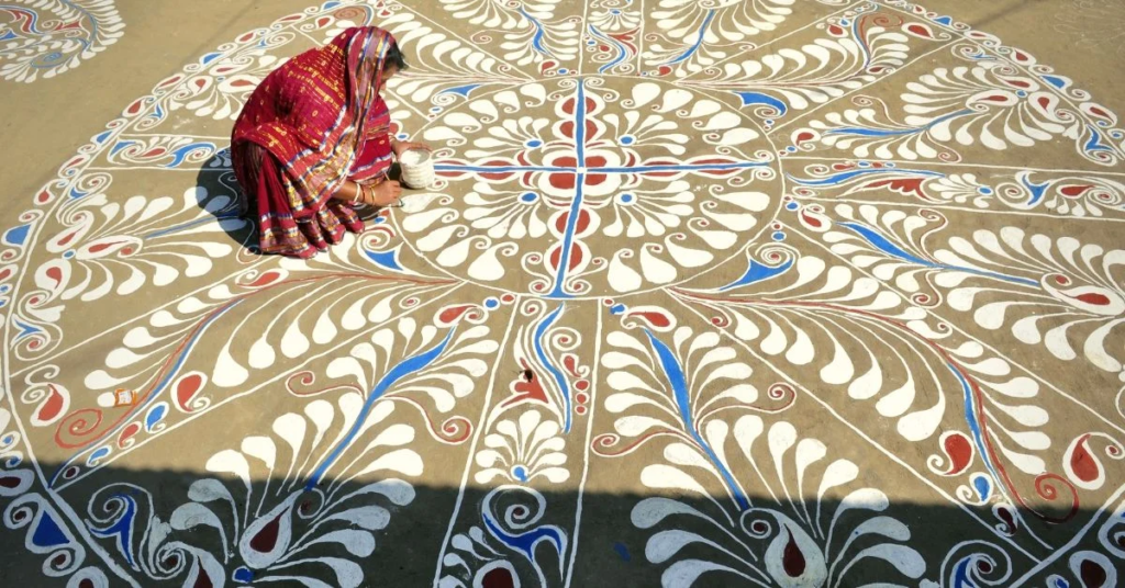 Indian floor art Alpona