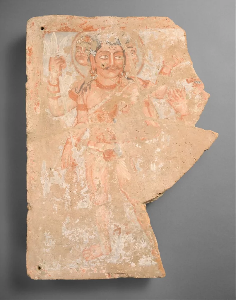 A Greco-Buddhist fresco of a man of unknown identity, probably Shiva or Oesho