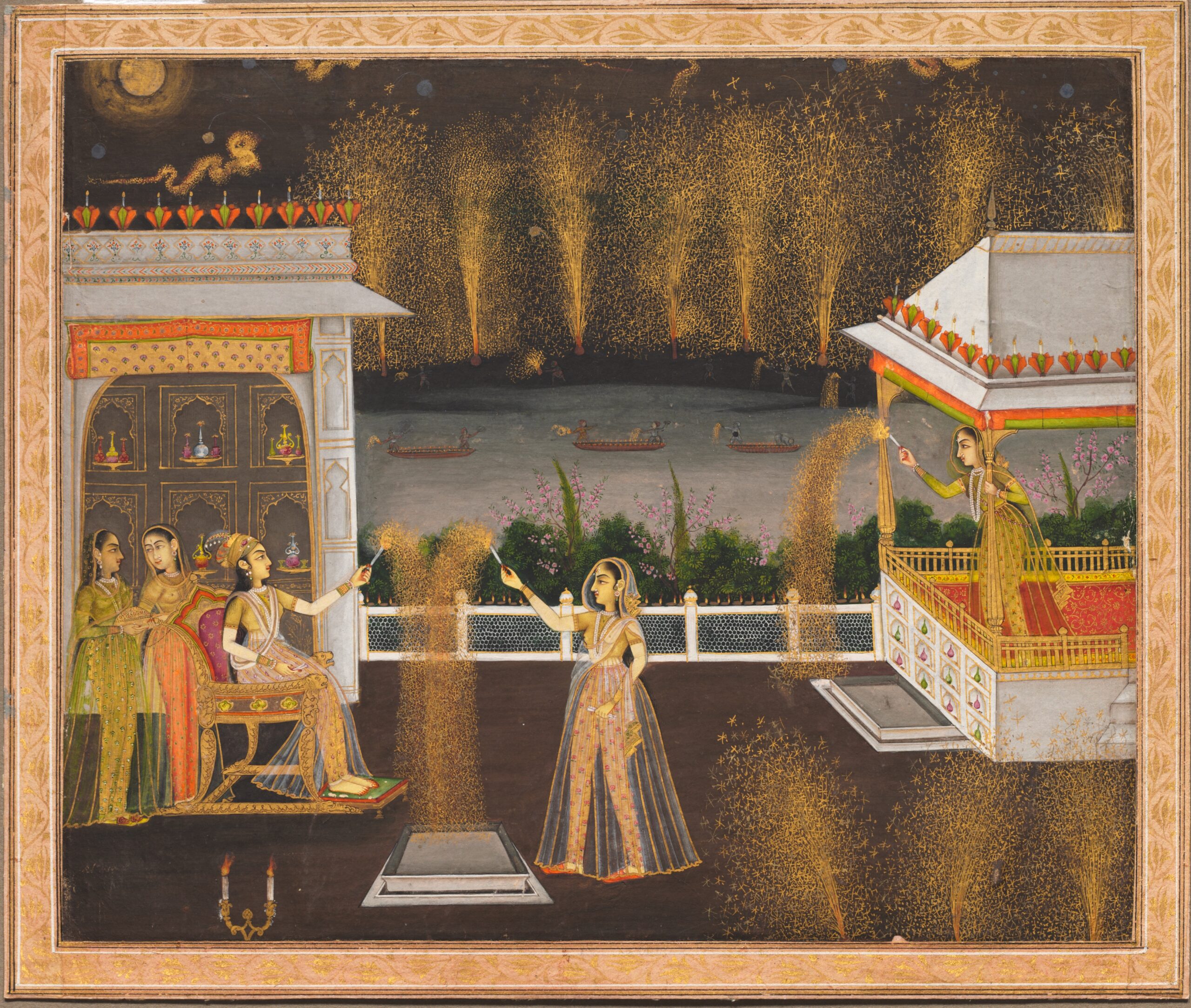 fireworks in Indian art